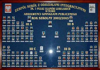 Absolwenci Gimnazjum Publicznego w Cycowie z roku szkolnego 2002/2003