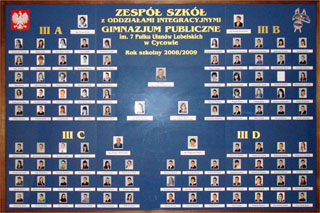 Absolwenci Gimnazjum Publicznego w Cycowie z roku szkolnego 2008/2009