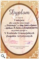 V Festiwal Gimnazjalnych Zespołów Artystycznych