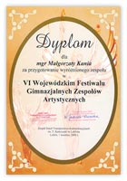 VI Wojewódzki Festiwal Gimnazjalnych Zespołów Artystycznych