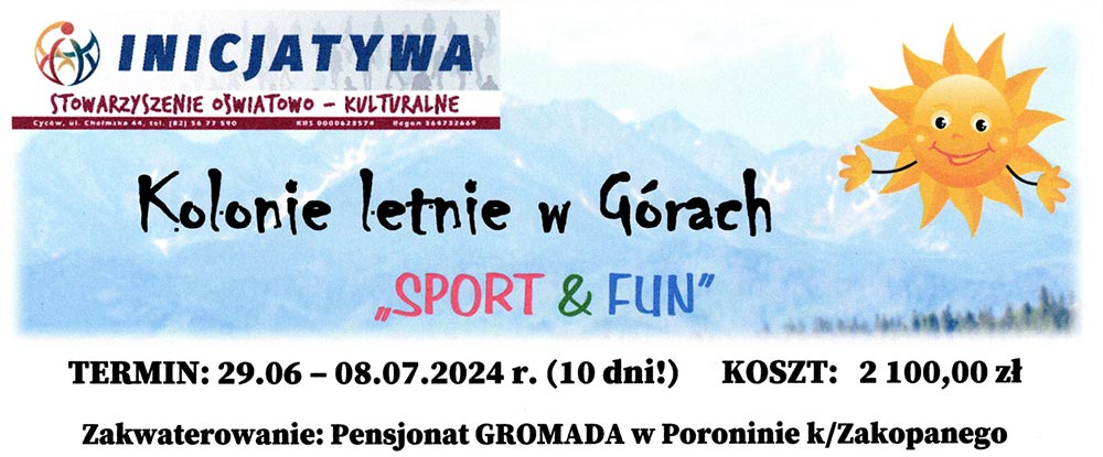 Zapraszamy na kolonie letnie z „INICJATYWĄ”