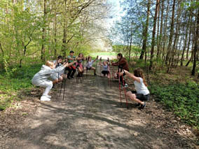 Pierwsze zajęcia NORDIC WALKING dla uczniów Zespołu Szkół w Cycowie