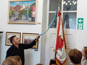 Lekcja historii  w Muzeum 7 Pułku Ułanów Lubelskich w Mińsku Mazowieckim dla uczestników projektu ph. „18 opowieści o Cycowie”