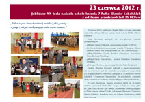 Współpraca szkoły z 7 Dywizjonem Ułanów Lubelskich 1996 – 2016