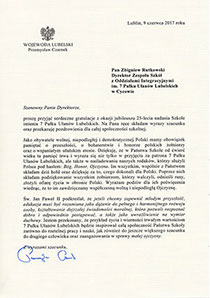 Uroczystości jubileuszowe 25-lecia nadania Szkole imienia 7 Pułku Ułanów Lubelskich