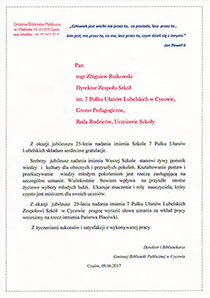 Uroczystości jubileuszowe 25-lecia nadania Szkole imienia 7 Pułku Ułanów Lubelskich