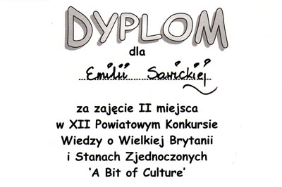 Sukcesy naszych uczniów w XII Powiatowym Konkursie „A Bit of Culture”