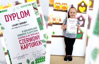 Sukces naszego przedszkolaka w Ogólnopolskim Konkursie Plastycznym pt. „Czerwony Kapturek”