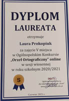 Sukcesy w Ogólnopolskim Konkursie „Orzeł Ortograficzny”