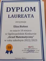 Laureaci konkursu ogólnopolskiego „Orzeł Matematyczny”