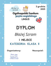 Sukces ucznia w Ogólnopolskim Konkursie Języka Angielskiego „Linguś”