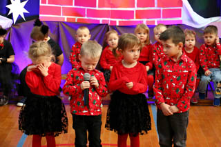 Mikołaj w Przedszkolu w grupach „Sówki”, „Żabki”