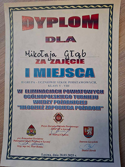 Podsumowanie 47. Ogólnopolskiego Turnieju Wiedzy Pożarniczej ph. „Młodzież Zapobiega Pożarom” – etap gminny i powiatowy