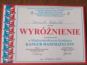 Podsumowanie konkursów: „Orzeł Matematyczny” oraz „Kangur Matematyczny”