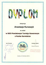 XXIV Powiatowy Turniej Rowerowy o Puchar Burmistrza