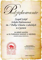 XL Turniej Wiedzy o Łęcznej – LAUREACI