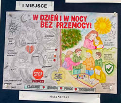 Sukces Mai Neczaj w Powiatowym Konkursie Plastycznym „W dzień i w nocy bez przemocy”